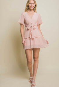 Short Sleeve Ruffle Dress