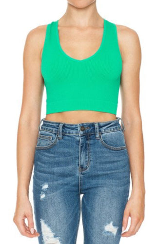 Vneck Ribbed Tank Top