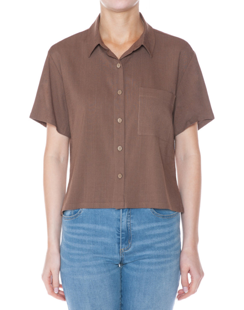 Linen Button Blouse