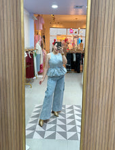 Cargar imagen en el visor de la galería, Two Piece Denim Set Bubble Top and cargo