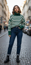 Cargar imagen en el visor de la galería, Striped Turtleneck Sweater