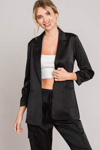 Satin Sleeve Blazer