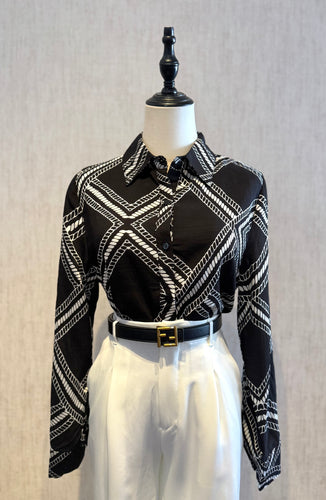 Printed Button Blouse