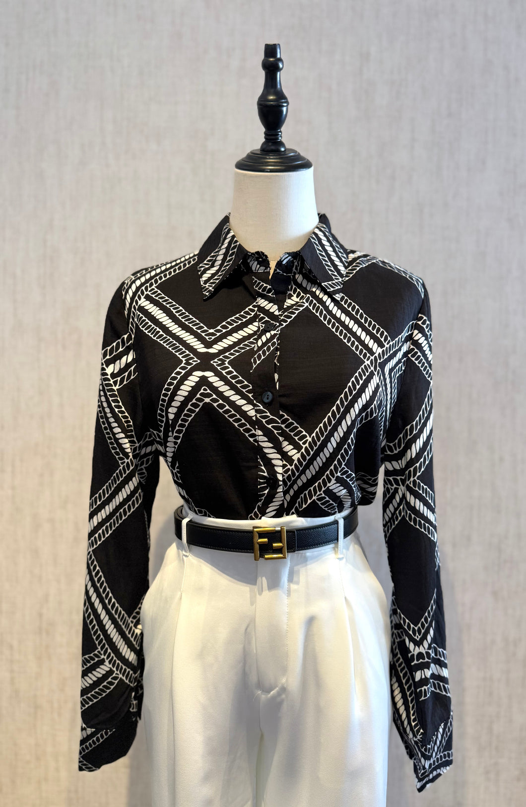 Printed Button Blouse