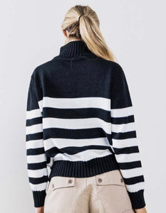 Striped Zipper Sweater