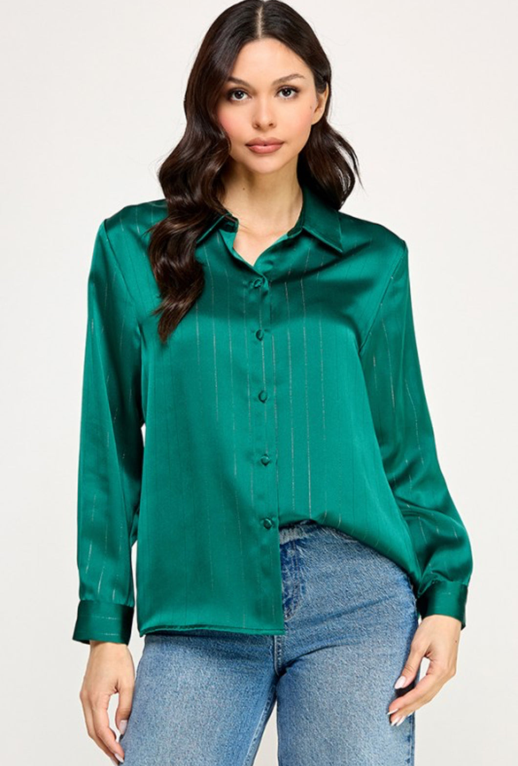 Long Sleeve Satin Blouse