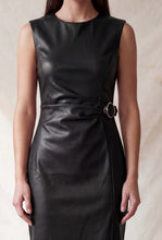 Cargar imagen en el visor de la galería, Waist Buckle PU Dress