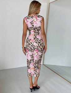 Leopard Floral Dress