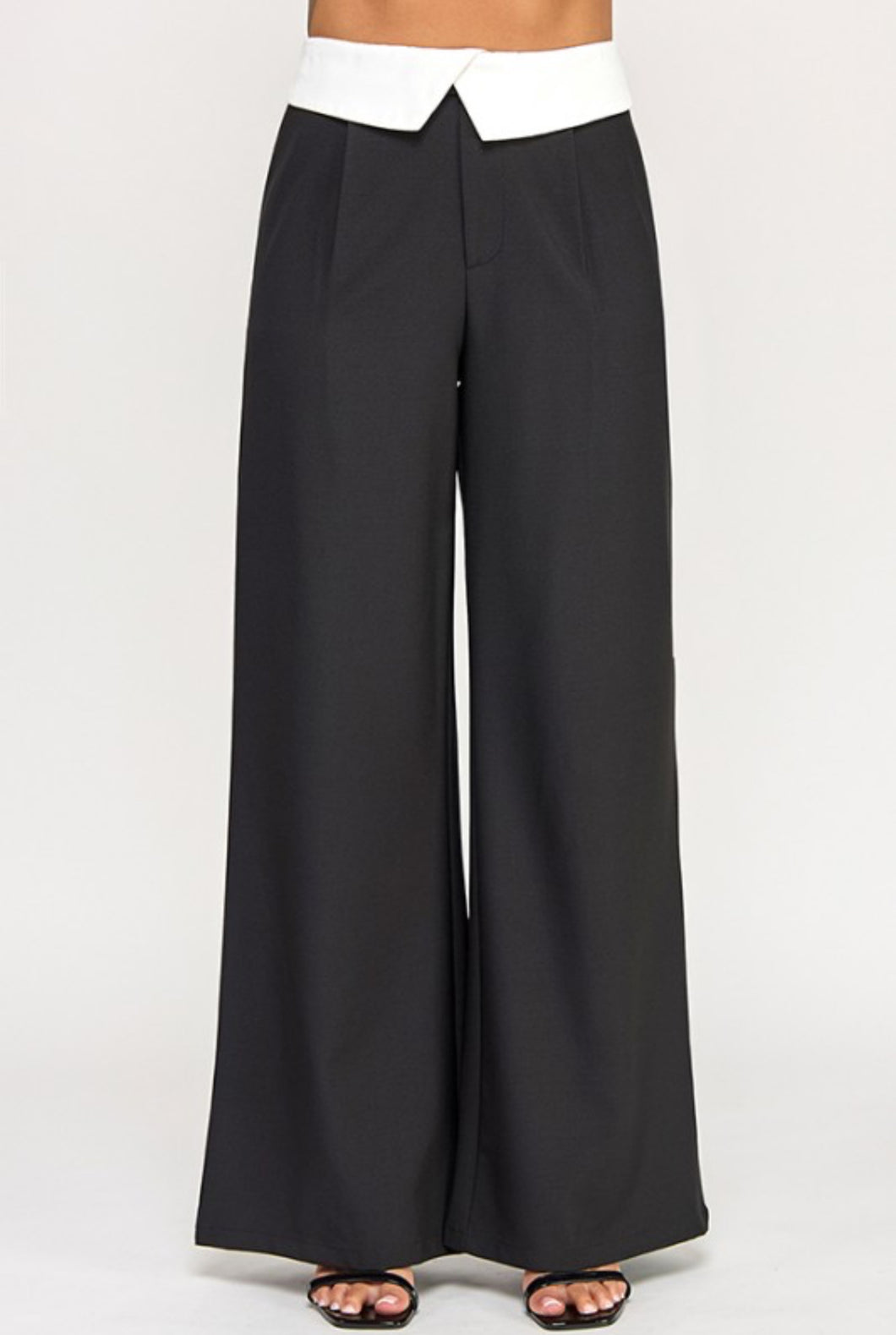 Contrast Wide Pants