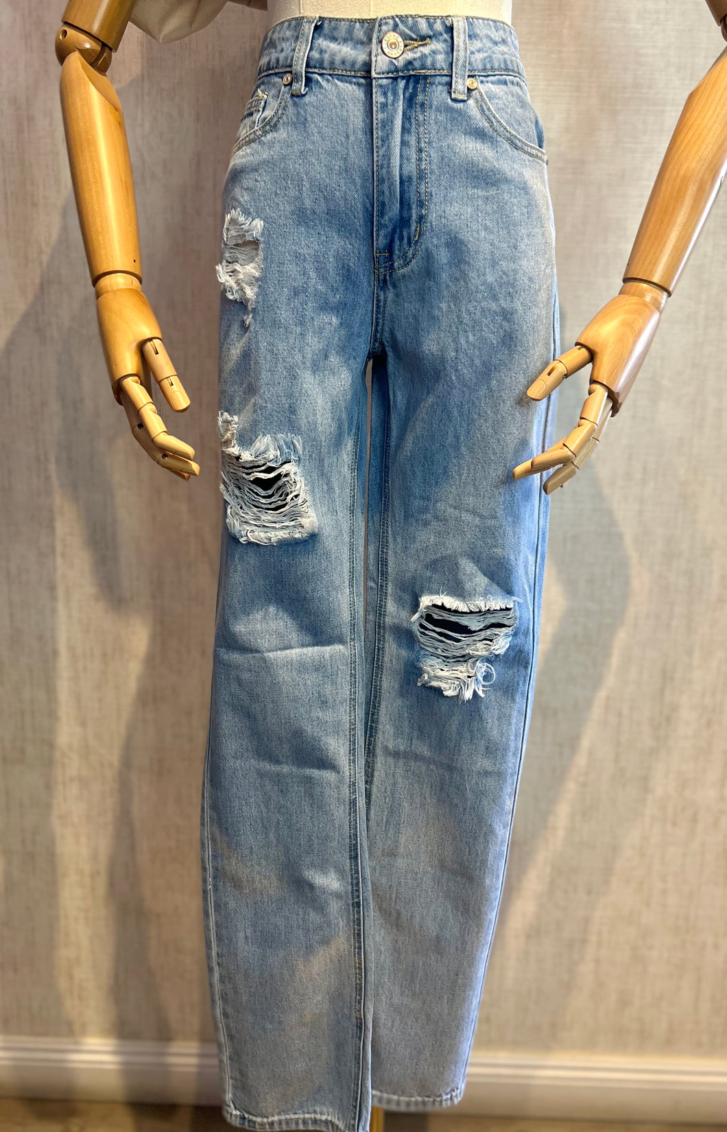 Bootcut Distressed Light Jeans