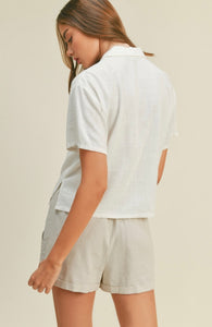 Linen Button Blouse