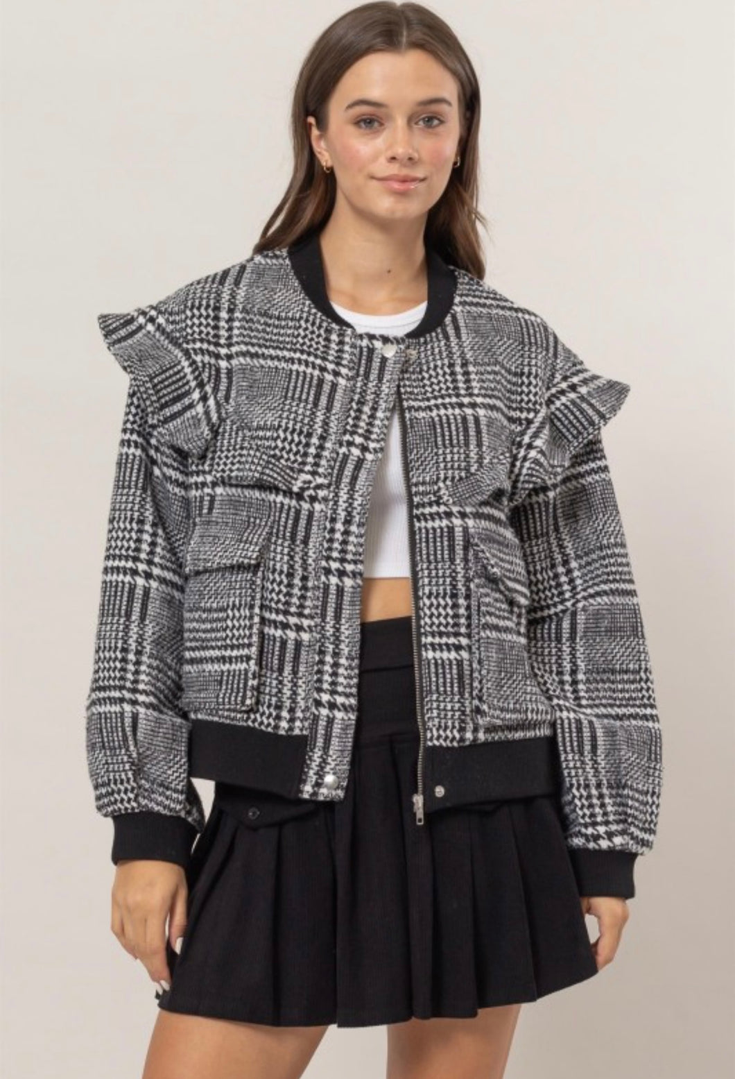 Houndstooth Design Jacket