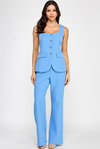 Square Neck Vest + Pants Set