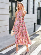 Cargar imagen en el visor de la galería, Sleeveless Neck Floral Dress