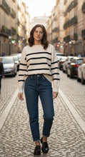 Cargar imagen en el visor de la galería, Striped High Neck Sweater