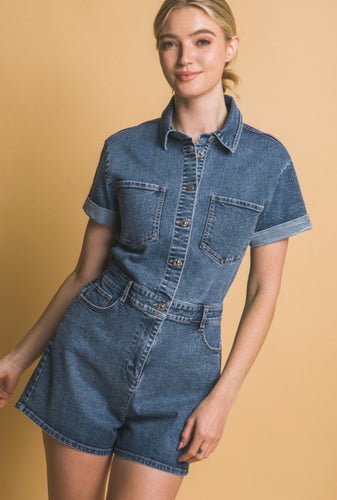 Denim Romper
