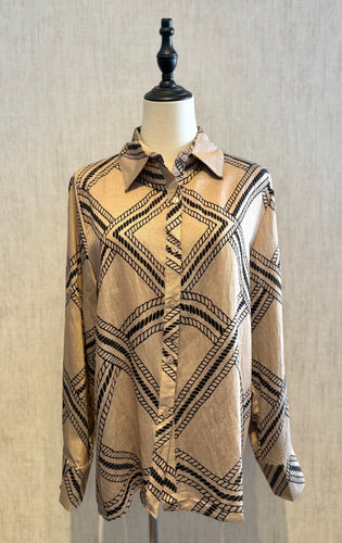 Printed Button Blouse
