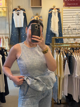 Cargar imagen en el visor de la galería, Two Piece Denim Set Bubble Top and cargo