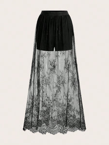 Mesh Skirt With Shorts