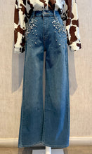 Cargar imagen en el visor de la galería, Detail Wide Denim Jeans