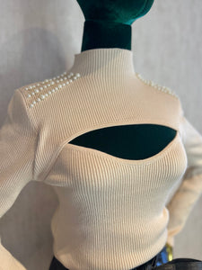 Cut Out Pearl Sweater