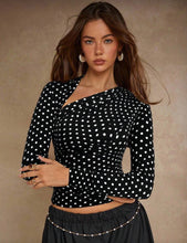 Cargar imagen en el visor de la galería, Polka Dot Long Sleeve Blouse