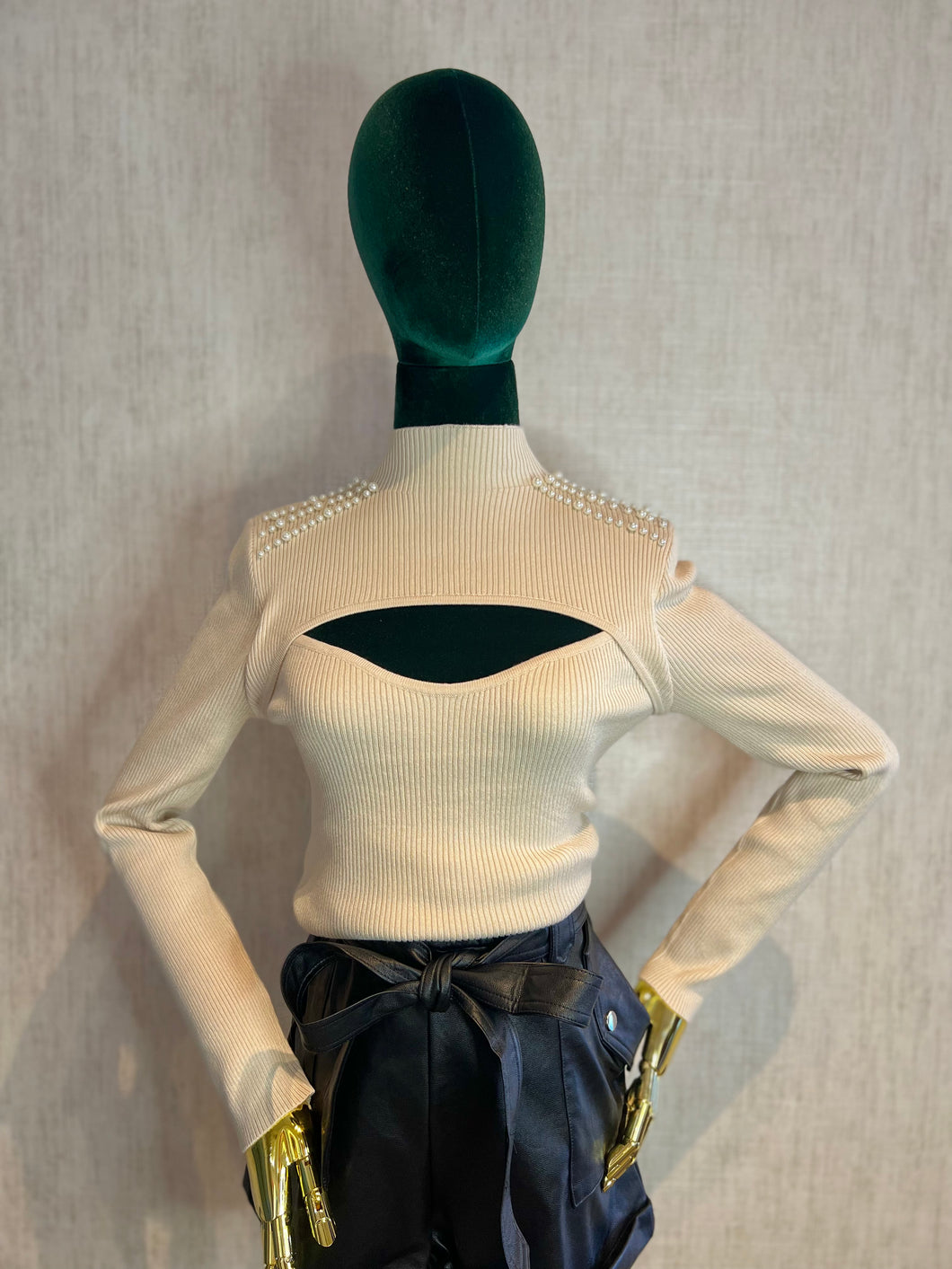 Cut Out Pearl Sweater