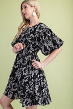 Cargar imagen en el visor de la galería, Puff Sleeve Textured Dress