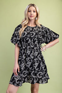 Puff Sleeve Textured Dress
