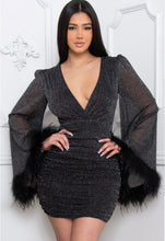 Cargar imagen en el visor de la galería, Feather Glittered Mini Dress