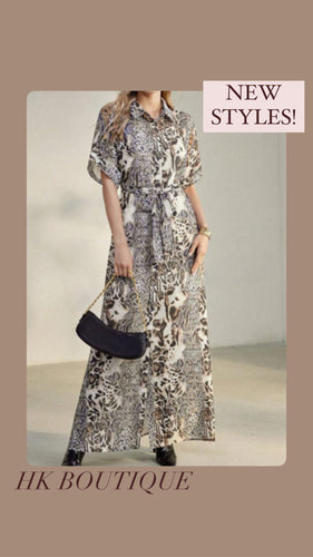 Printed Belted Dress