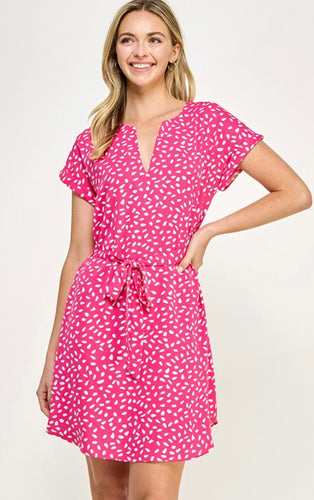Print Belted Dress