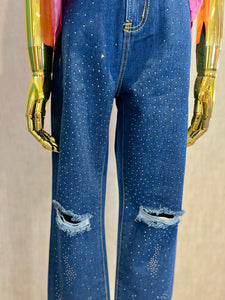 Rhinestone Denim Jeans