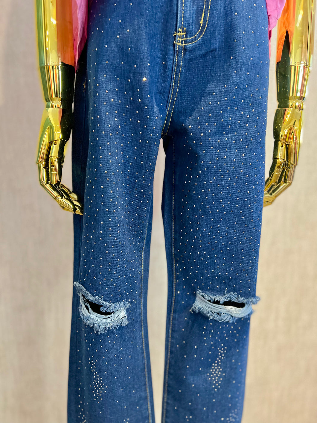 Rhinestone Denim Jeans