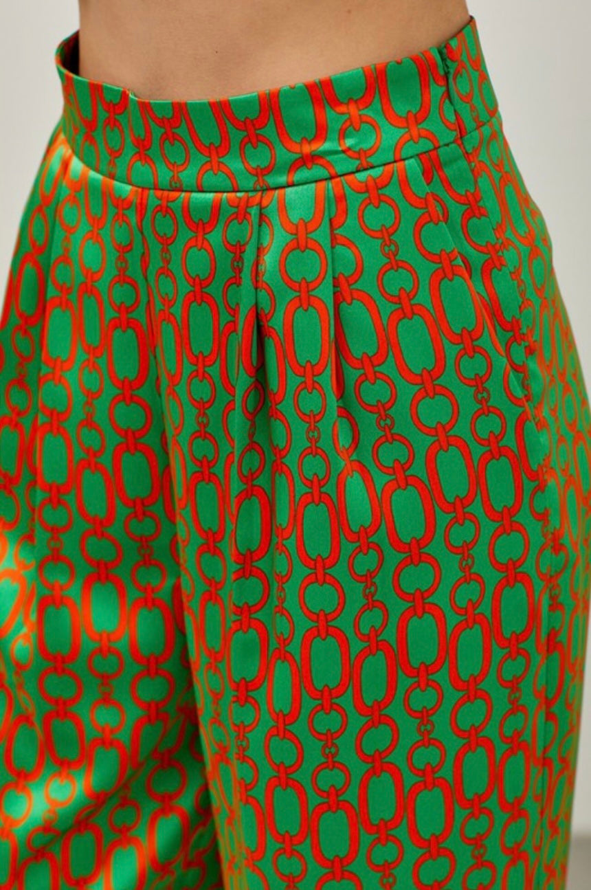 Wide Leg Print Pants