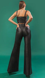 Two Piece Set Faux Leather