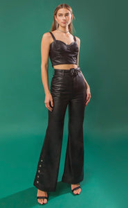 Two Piece Set Faux Leather