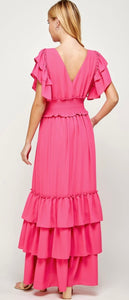 Ruffle Sleeve Maxi Dress