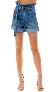 High Waist Belted Shorts