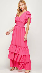 Ruffle Sleeve Maxi Dress